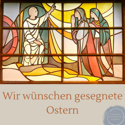 Das Bild zeigt das Osterfenster der evangelischen Kreuzkirche in Dortmund-Berghofen.